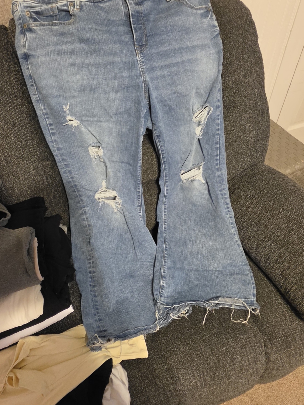 torrid Light Wash Distressed Flare Jeans